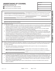 Form ADM859 Undertaking of Counsel - British Columbia, Canada