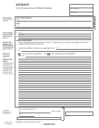 PCFR Form 17 (PFA065A) Affidavit - British Columbia, Canada, Page 3