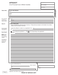 PCFR Form 17 (PFA065A) Affidavit - British Columbia, Canada, Page 5