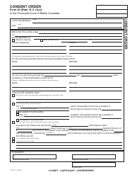 Document preview: PCFR Form 20 (PFA701) Consent Order - British Columbia, Canada
