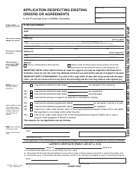 PCFR Form 2 (PFA004) Application Respecting Existing Orders or Agreements - British Columbia, Canada, Page 3