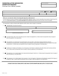 PCFR Form 31 (PFA863) Parenting After Separation Exemption Request - City of Abbotsford, British Columbia, Canada, Page 2