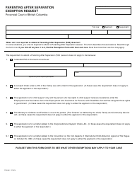 PCFR Form 31 (PFA865) Parenting After Separation Exemption Request - City of Kamloops, British Columbia, Canada, Page 2