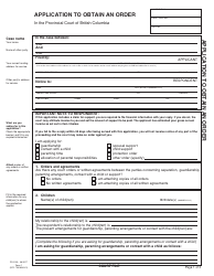 PCFR Form 1 (PFA003) Application to Obtain an Order - British Columbia, Canada, Page 3