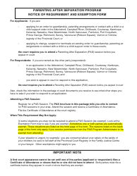 PCFR Form 31 (PFA871) Parenting After Separation Exemption Request - City of Victoria, British Columbia, Canada