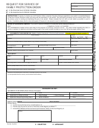 Document preview: Form PFA916 Request for Service of Family Protection Order - British Columbia, Canada