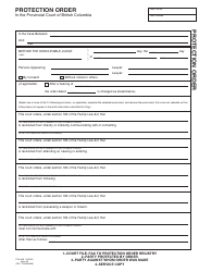 Document preview: PCFR Form 25 (PFA098) Protection Order - British Columbia, Canada