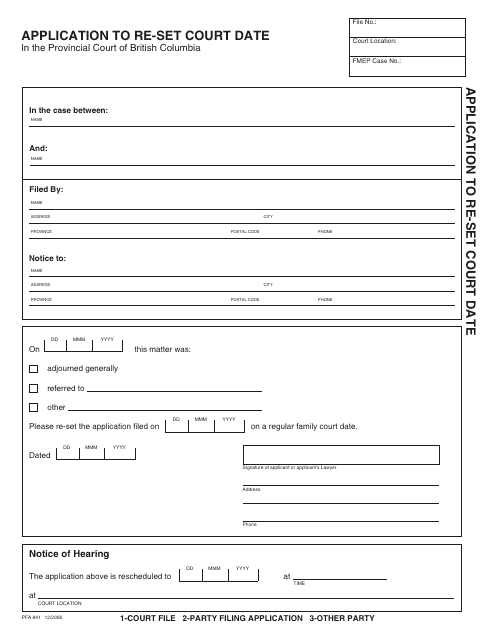 Form PFA841  Printable Pdf