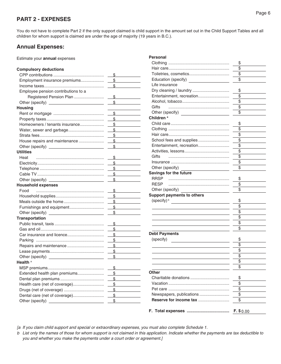 PCFR Form 4 (PFA022) Financial Statement - British Columbia, Canada, Page 13