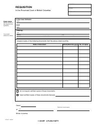 Document preview: Form PFA907 Requisition - British Columbia, Canada
