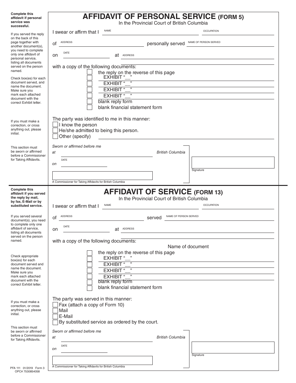 PCFR Form 3 (PFA111) Reply - British Columbia, Canada, Page 11