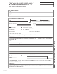 Document preview: FMEA Form 25.1 (PFA913) Restraining Order Under Family Maintenance Enforcement Act - British Columbia, Canada