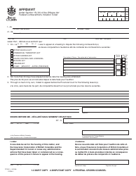 Document preview: Form G (PTR813) Affidavit 15.10 Offence Act - British Columbia, Canada (English/French)