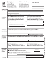 Document preview: Form F (PTR816) Federal Contraventions Violation Ticket Statement and Written Reasons - British Columbia, Canada