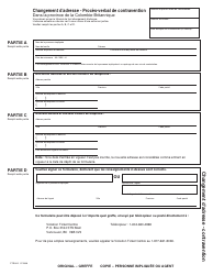 Form PTR805 Violation Ticket Change of Address - British Columbia, Canada (English/French), Page 2