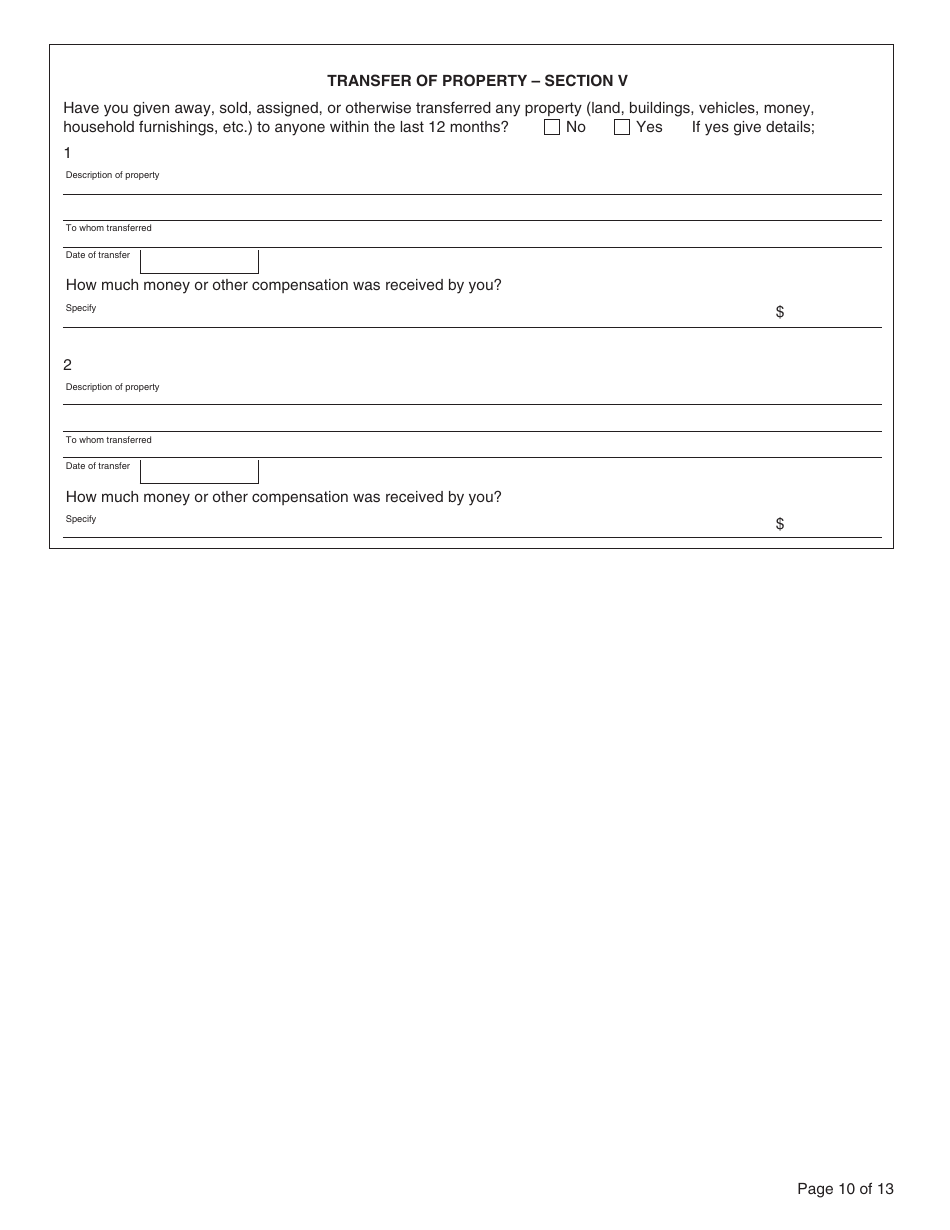Form PFA073 Statement of Finances - British Columbia, Canada, Page 10