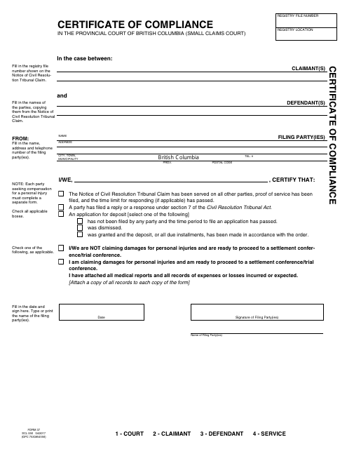 SCR Form 37 (SCL056)  Printable Pdf