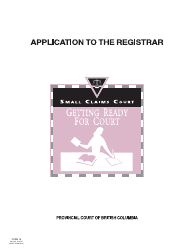 SCR Form 16 (SCL016) Application to the Registrar - British Columbia, Canada