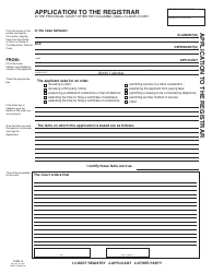 SCR Form 16 (SCL016) Application to the Registrar - British Columbia, Canada, Page 2