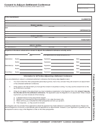 Document preview: Form SCL829 Consent to Adjourn Settlement Conference - British Columbia, Canada
