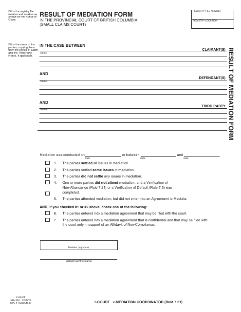 SCR Form 24 (SCL043)  Printable Pdf