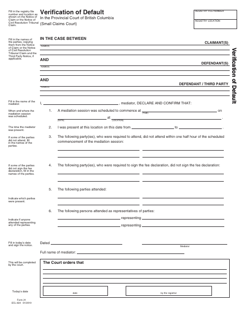 SCR Form 31 (SCL834)  Printable Pdf