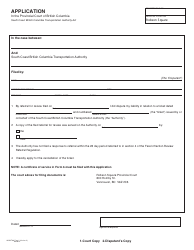 SCBCTAA Form 5 Application - British Columbia, Canada