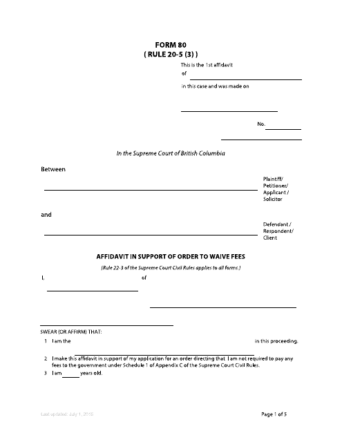 Form 80  Printable Pdf