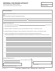SCBCTAA Form 2 Referral for Review Affidavit - British Columbia, Canada