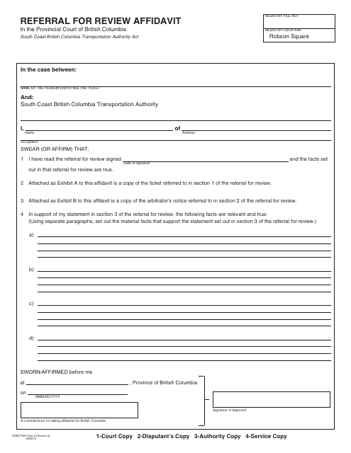 SCBCTAA Form 2  Printable Pdf