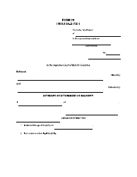 Form 78 Affidavit of Attainment of Majority - British Columbia, Canada
