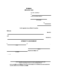 Document preview: Form 83 Affidavit to Lead Warrant - British Columbia, Canada