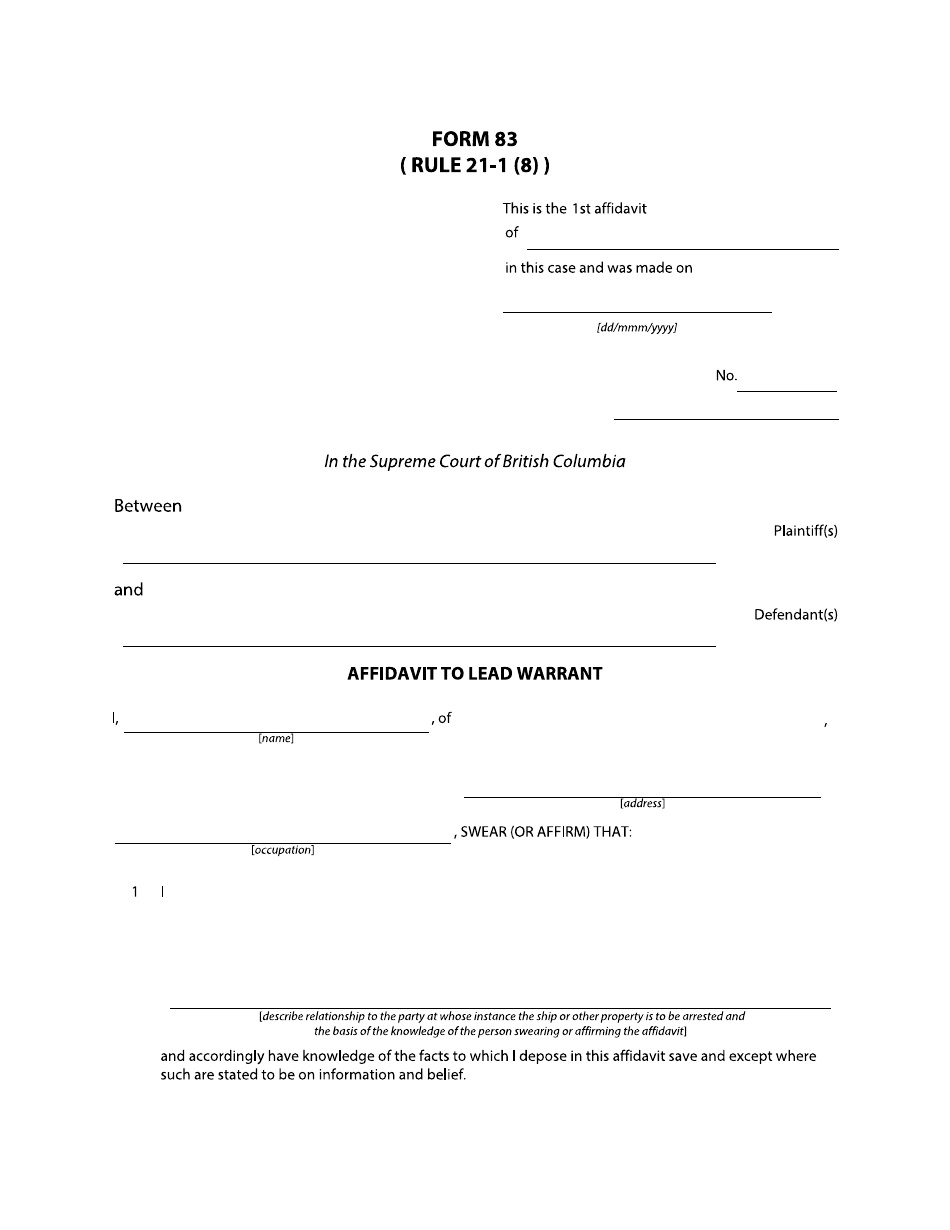 Form 83 - Fill Out, Sign Online and Download Fillable PDF, British ...