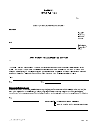 Form 23 Appointment to Examine for Discovery - British Columbia, Canada