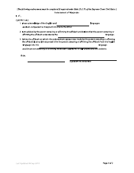 Form 109 Affidavit - British Columbia, Canada, Page 2