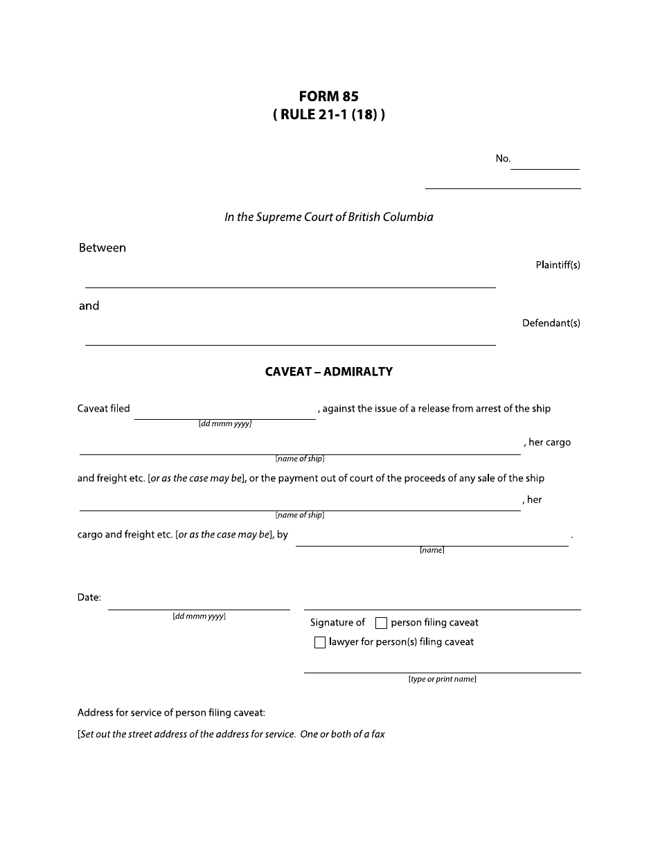 Form 85 - Fill Out, Sign Online and Download Fillable PDF, British ...