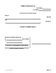 Document preview: Form 16 Affidavit of Ordinary Service - British Columbia, Canada