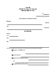 Document preview: Form 49 Appointment - British Columbia, Canada