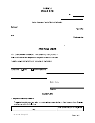 Document preview: Form 21 Case Plan Order - British Columbia, Canada
