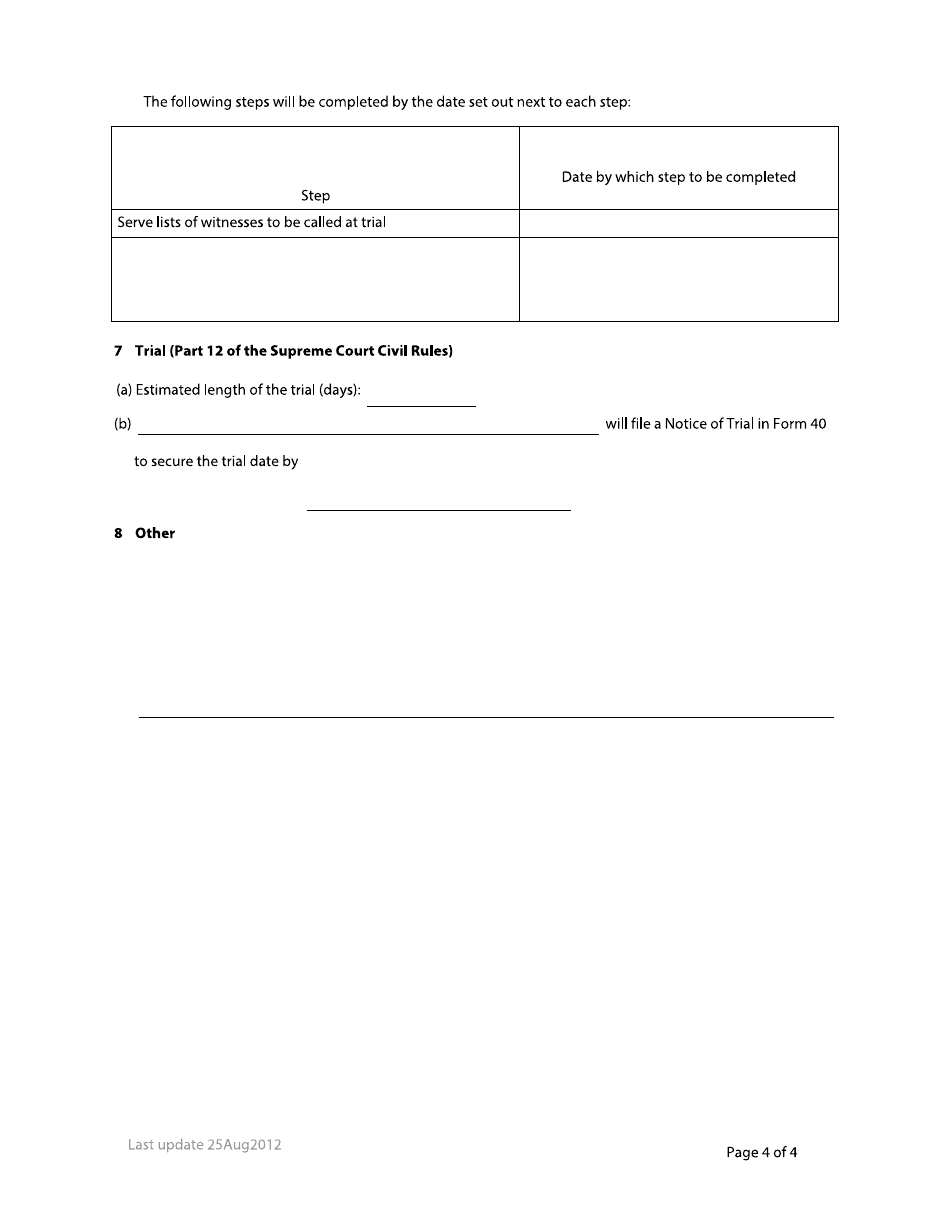 Form 21 Case Plan Order - British Columbia, Canada, Page 4
