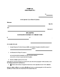 Form 120 Declaration - British Columbia, Canada