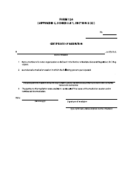 Document preview: Form 124 Certificate of Mediation - British Columbia, Canada