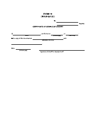 Document preview: Form 18 Certificate of Service by Sheriff - British Columbia, Canada