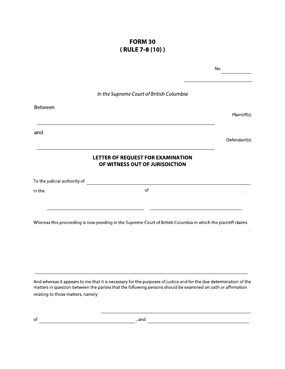 Form 30 - Fill Out, Sign Online and Download Fillable PDF, British ...