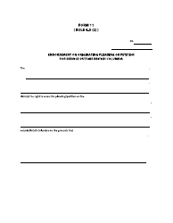 Document preview: Form 11 Endorsement on Originating Pleading or Petition for Service Outside British Columbia - British Columbia, Canada