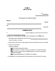 Form 57 Examiner&#039;s Report - British Columbia, Canada