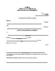 Form 58 Notice of Application for Committal - British Columbia, Canada