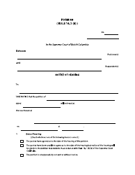 Document preview: Form 68 Notice of Hearing - British Columbia, Canada