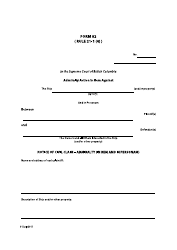 Document preview: Form 82 Notice of Civil Claim - Admiralty (In Rem and in Personam) - British Columbia, Canada