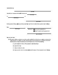 Form 45 Notice of Intention to Call Adverse Party as a Witness - British Columbia, Canada, Page 2